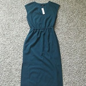 Jcrew Pull-on Midi Dress, Dark green, 00, NWT